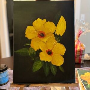 Yellow Floral Canvas Art